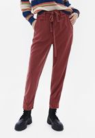 Bayan Bordo Kemerli Baggy-Fit Pantolon ( TENCEL™ )
