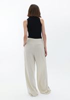 Bayan Bej Ultra Yüksek Bel Wide-Leg Pantolon ( TENCEL™ )