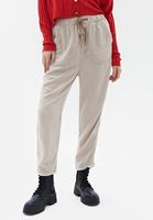 Bayan Bej Orta Bel Baggy-Fit Pantolon ( TENCEL™ )