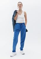 Bayan Mavi Orta Bel Carrot-Fit Pantolon ( TENCEL™ )