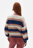 Bayan Çok Renkli Nakış Detaylı Triko Kazak