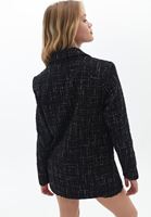 Bayan Siyah Oversize Tüvit Ceket