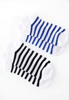 Bayan Siyah Çizgili Çorap Seti