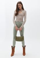 Bayan Bej Cut-Out Detaylı Triko Kazak