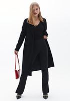 Bayan Siyah Dantelli V Yaka Bluz