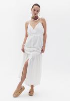 Bayan Krem İnce Askılı Loose-Fit Elbise