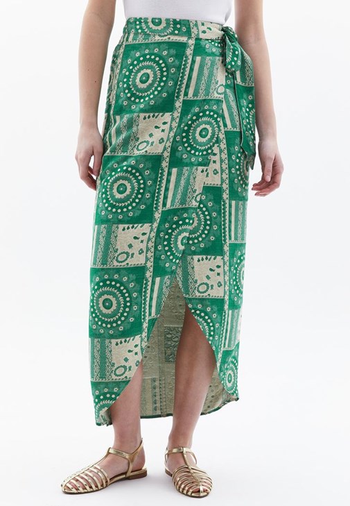 Balon Kollu Bluz ve Etek Kombini