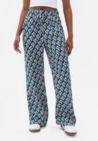 Bayan Çok Renkli Yüksek Bel Wide-Leg Pantolon