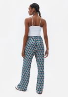 Bayan Çok Renkli Yüksek Bel Wide-Leg Pantolon