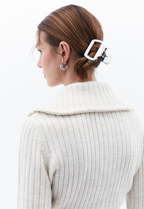 Gümüş Mandal Saç Tokası