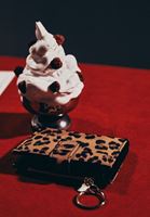 Bayan Çok Renkli Leopar Desenli Cüzdan