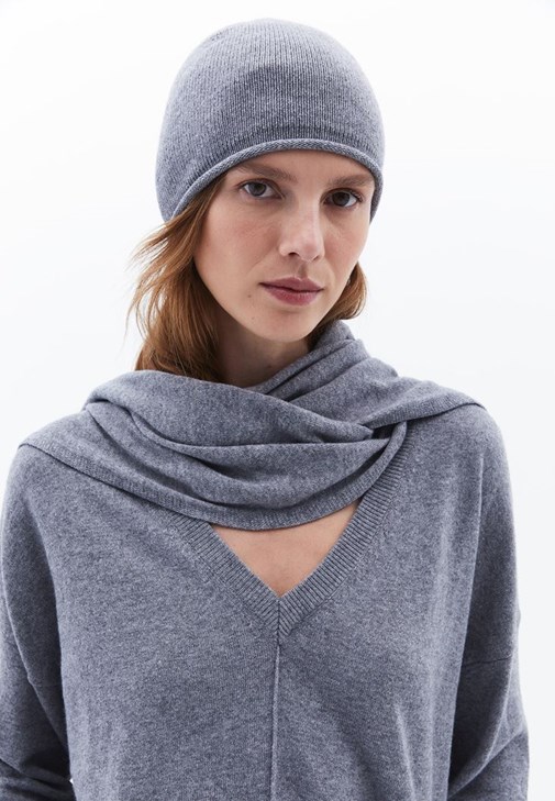 Gri Yumuşak Dokulu Bere