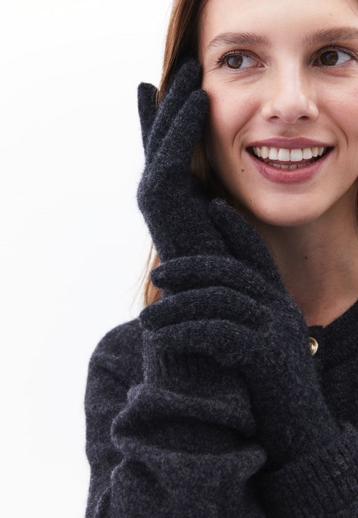 Füme Yün Karışımlı Eldiven