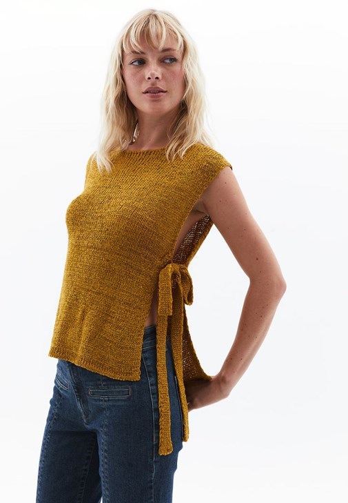 Yeşil Bağlamalı Triko Süveter