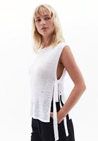 Bayan Beyaz Bağlamalı Triko Süveter