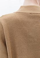 Bayan Kahverengi Dantel Detaylı Kazak