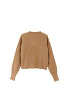 Bayan Kahverengi Dantel Detaylı Kazak