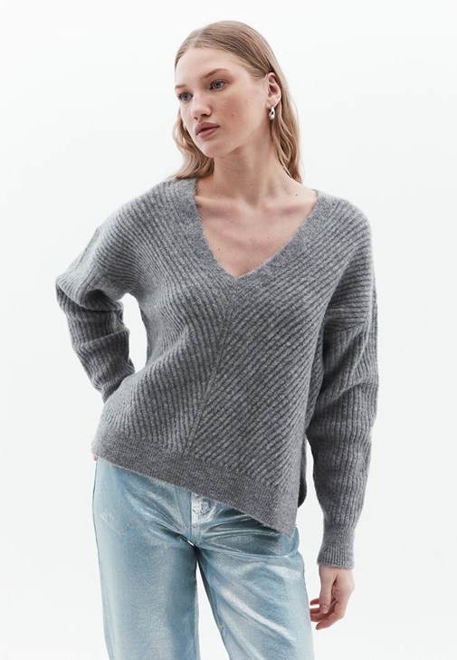 Gri Yün Karışımlı Kazak