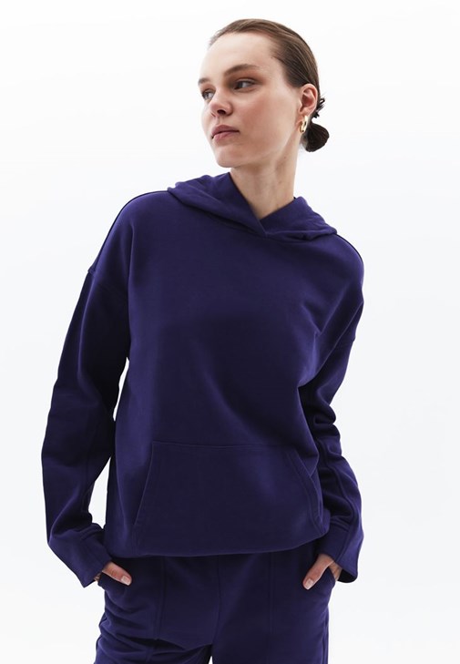 Mavi Kapüşonlu Sweatshirt