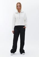 Bayan Krem Fermuar Detaylı Sweatshirt