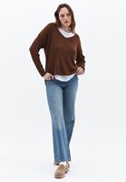 Fitilli Kazak ve Denim Pantolon Kombini