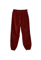 Bayan Bordo Orta Bel Kadife Jogger Pantolon