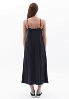 Bayan Lacivert İnce Askılı Midi Elbise ( TENCEL )