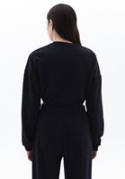 Sıfır Yaka Crop Sweatshirt ve Pantolon Kombini