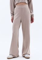 Bayan Bej Yüksek Bel Straight-Fit Pantolon ( MODAL )