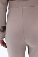 Bayan Bej Yüksek Bel Straight-Fit Pantolon ( MODAL )