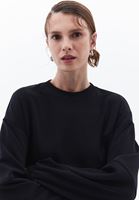Bayan Siyah Modal Kruvaze Detaylı Sweatshirt