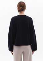 Bayan Siyah Modal Kruvaze Detaylı Sweatshirt