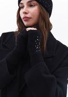 Bayan Siyah Taş Detaylı Eldiven