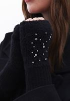 Bayan Siyah Taş Detaylı Eldiven