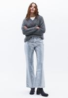 Orta Bel Wide-Leg Denim Pantolon