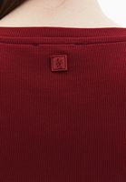 Bayan Bordo Fermuar Detaylı Crop Tişört