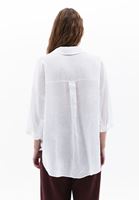 Bayan Beyaz Keten Oversize Gömlek