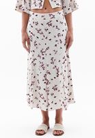 Women Mixed Linen Blended High Rise Skirt