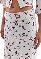 Women Mixed Linen Blended High Rise Skirt