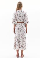 Women Mixed Linen Blended High Rise Skirt
