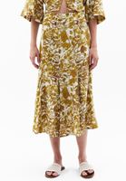 Women Mixed Linen Blended High Rise Skirt