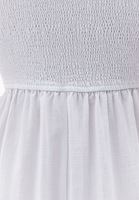 Bayan Beyaz Keten Karışımlı Gipeli Tulum