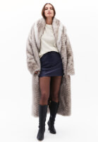 Bayan Lacivert Bağcık Detaylı Rugan Etek