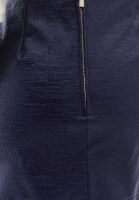 Bayan Lacivert Bağcık Detaylı Rugan Etek