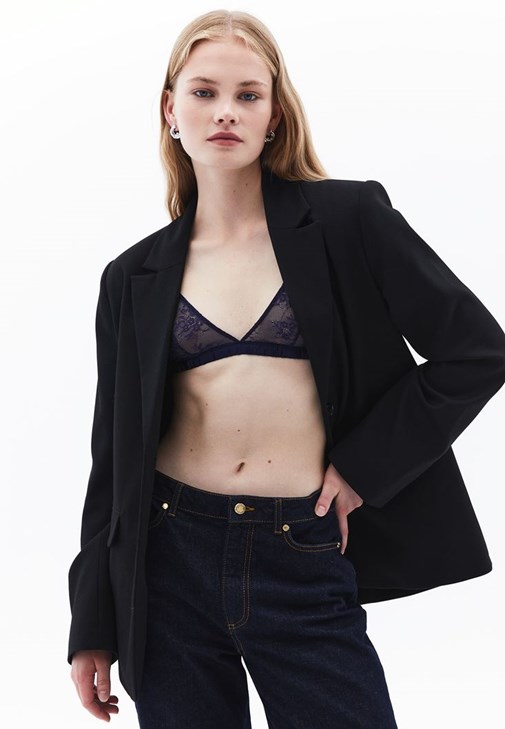 Mavi Dantel İşlemeli Bralet