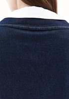 Women Navy Cotton Blended Oversize Shirt