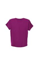 Bayan Mor Düğme Detaylı Tişört ( MODAL )