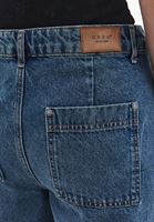 Bayan Mavi Düşük Bel Barrel-Fit Pantolon 