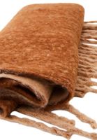 Bayan Kahverengi Püskül Detaylı Kalın Şal