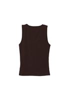 Women Brown Cotton Blended Square Neck Singlet